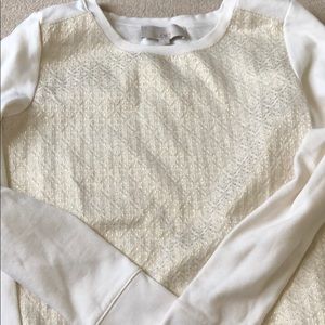 Loft cream and gold sweatshirt